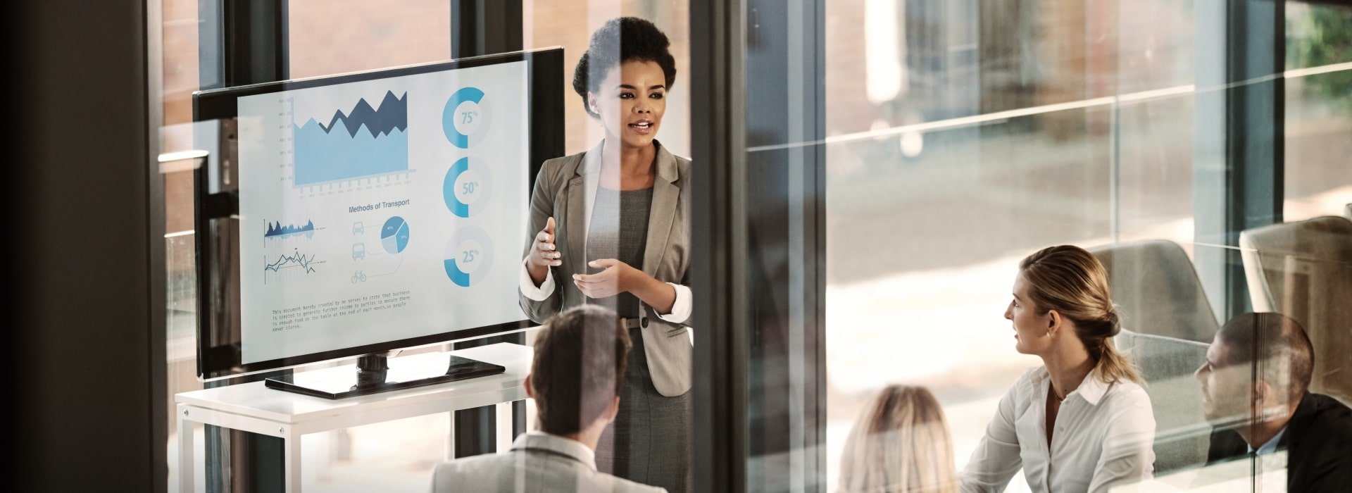 Woman presenting in the conference room