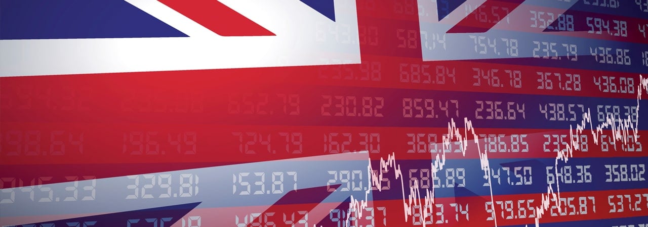 UK flag with the digit numbers overlay